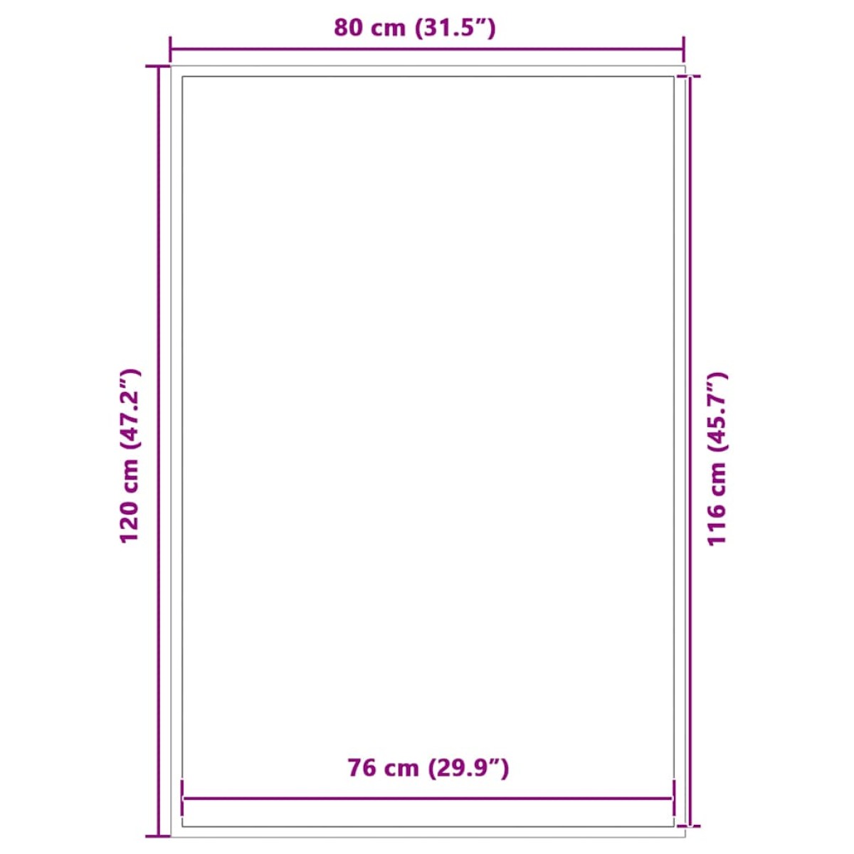 vidaXL Πατάκι Εισόδου Μαύρο 80 x 120 εκ.