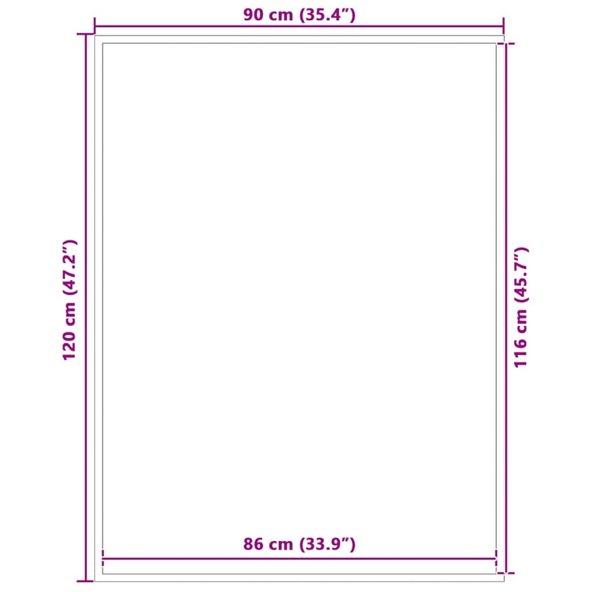 vidaXL Πατάκι Εισόδου Μαύρο 90 x 120 εκ.