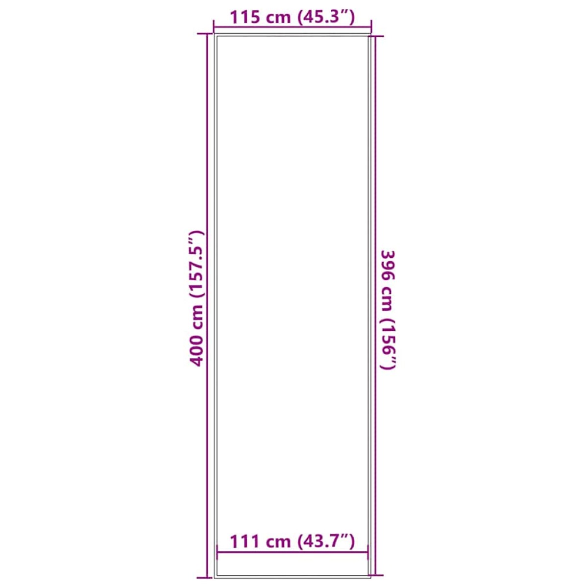 vidaXL Πατάκι Εισόδου Μαύρο 115 x 400 εκ.
