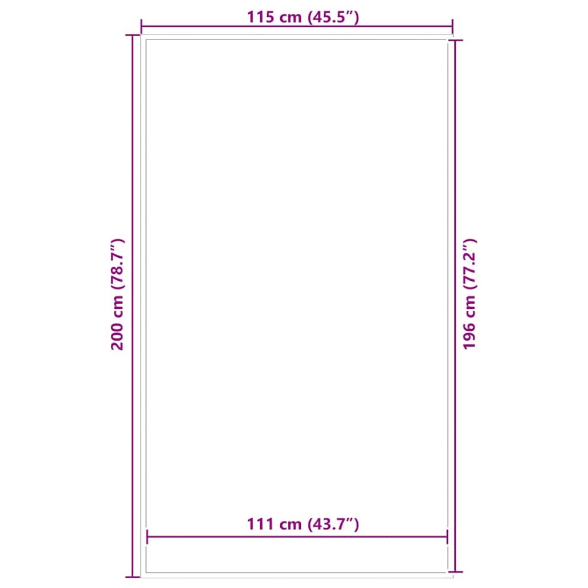 vidaXL Πατάκι Πόρτας Ανθρακί 115x200 εκ.