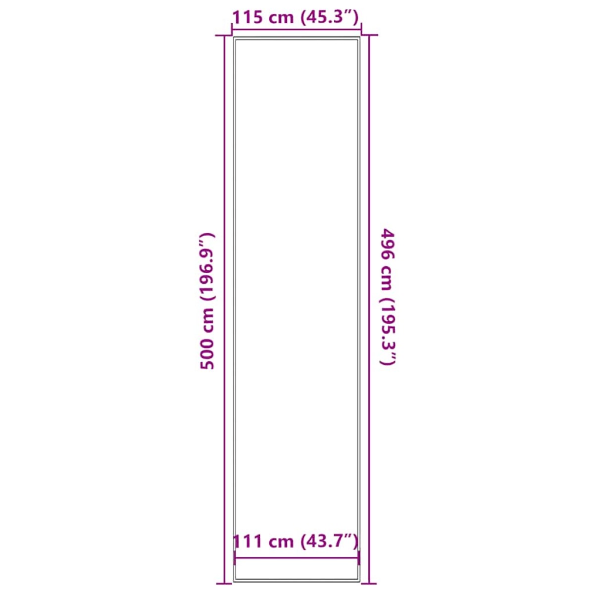 vidaXL Πατάκι Εισόδου Ανθρακί 115x500 εκ.