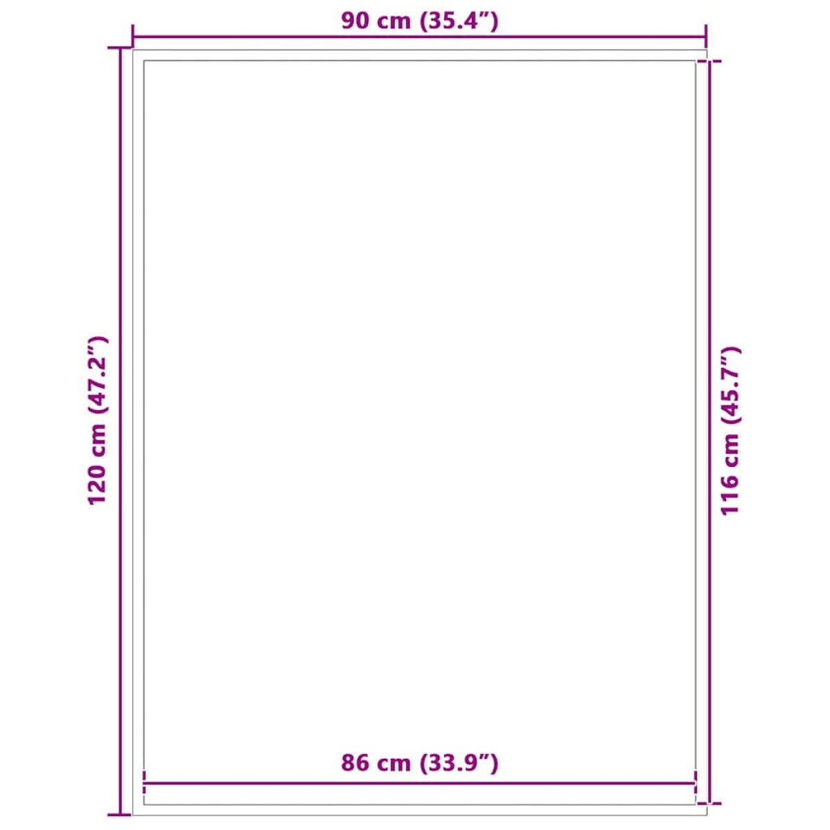 vidaXL Πατάκι Εισόδου Καφέ 90 x 120 εκ.