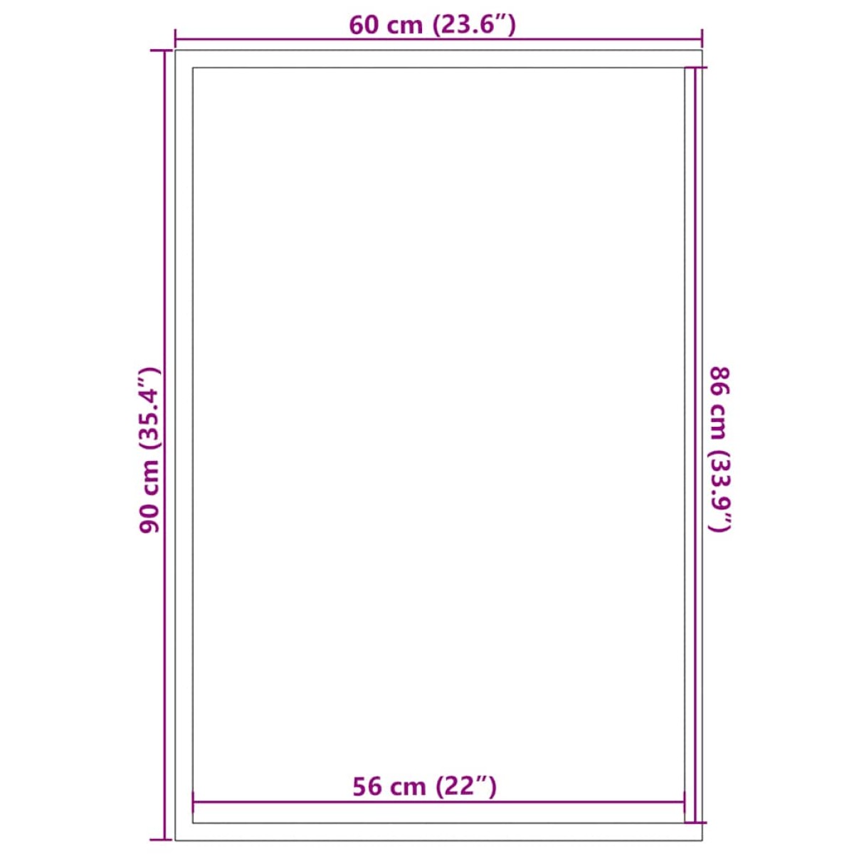 vidaXL Πατάκι Εισόδου Γκρι 60 x 90 εκ.