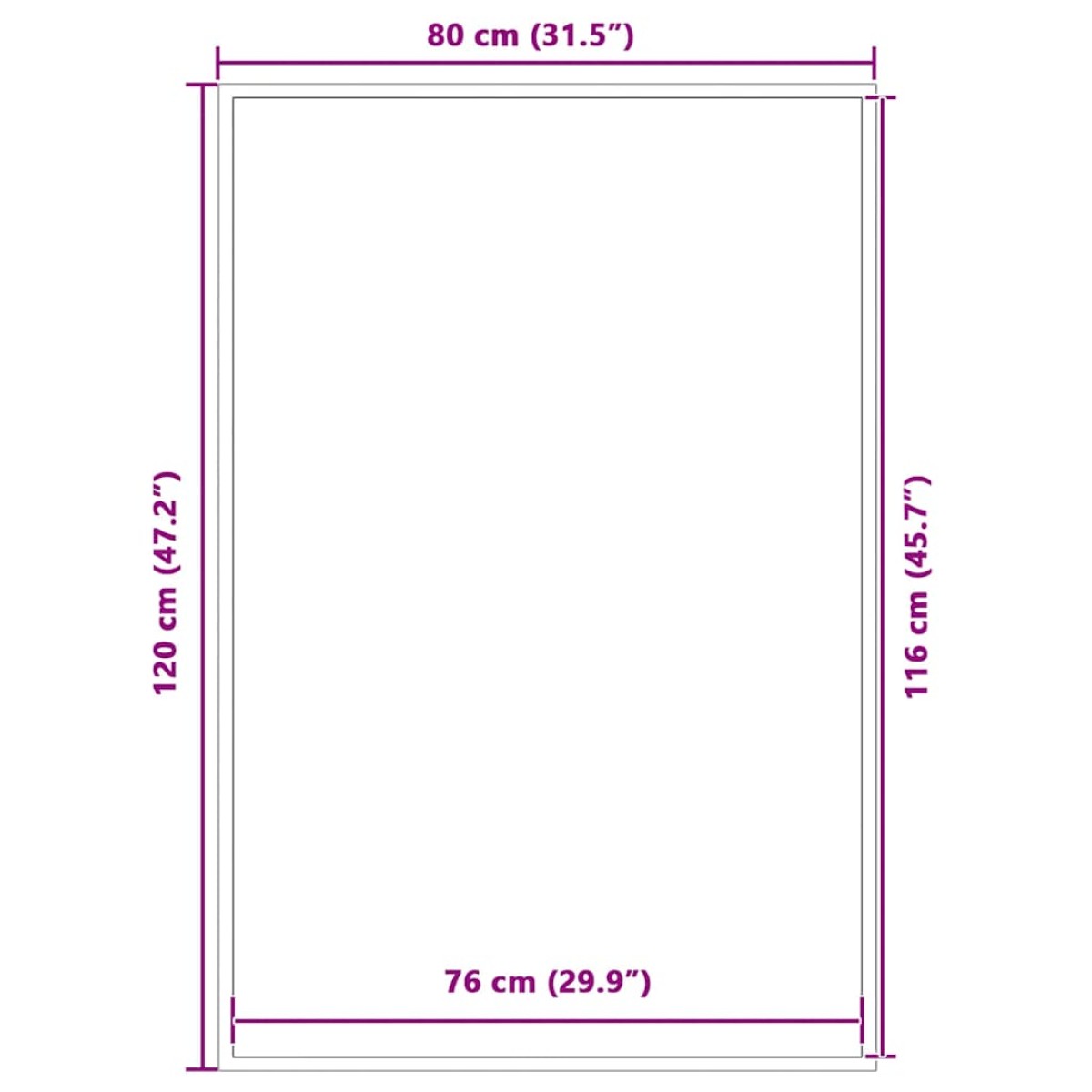 vidaXL Πατάκι Εισόδου Γκρι 80 x 120 εκ.