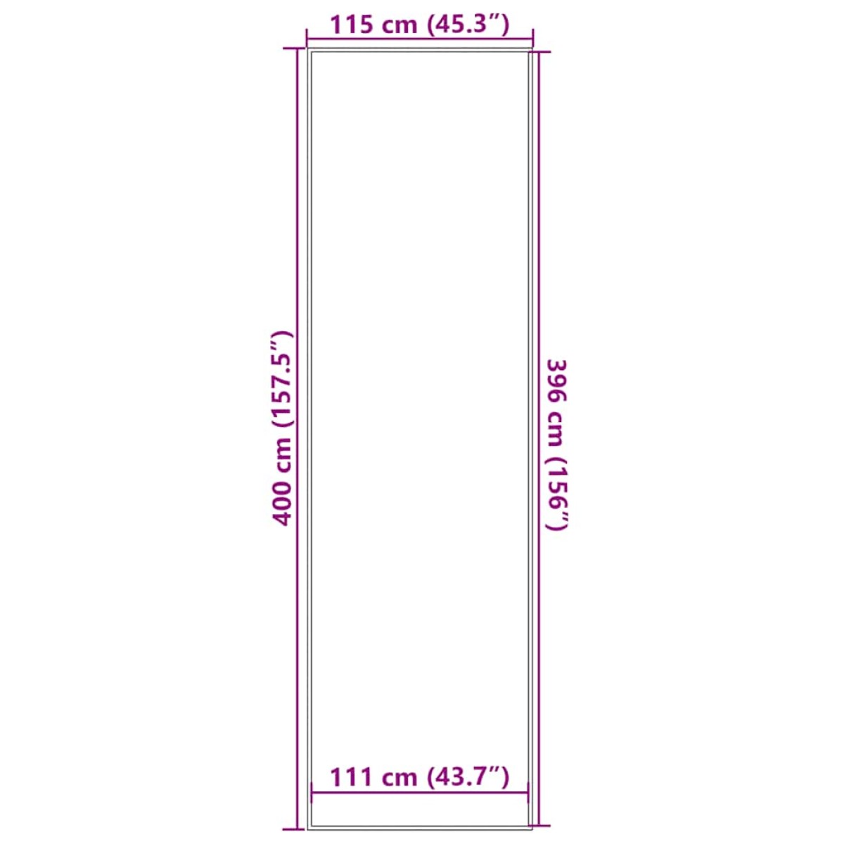 vidaXL Πατάκι Πόρτας Γκρι 115x400 εκ.