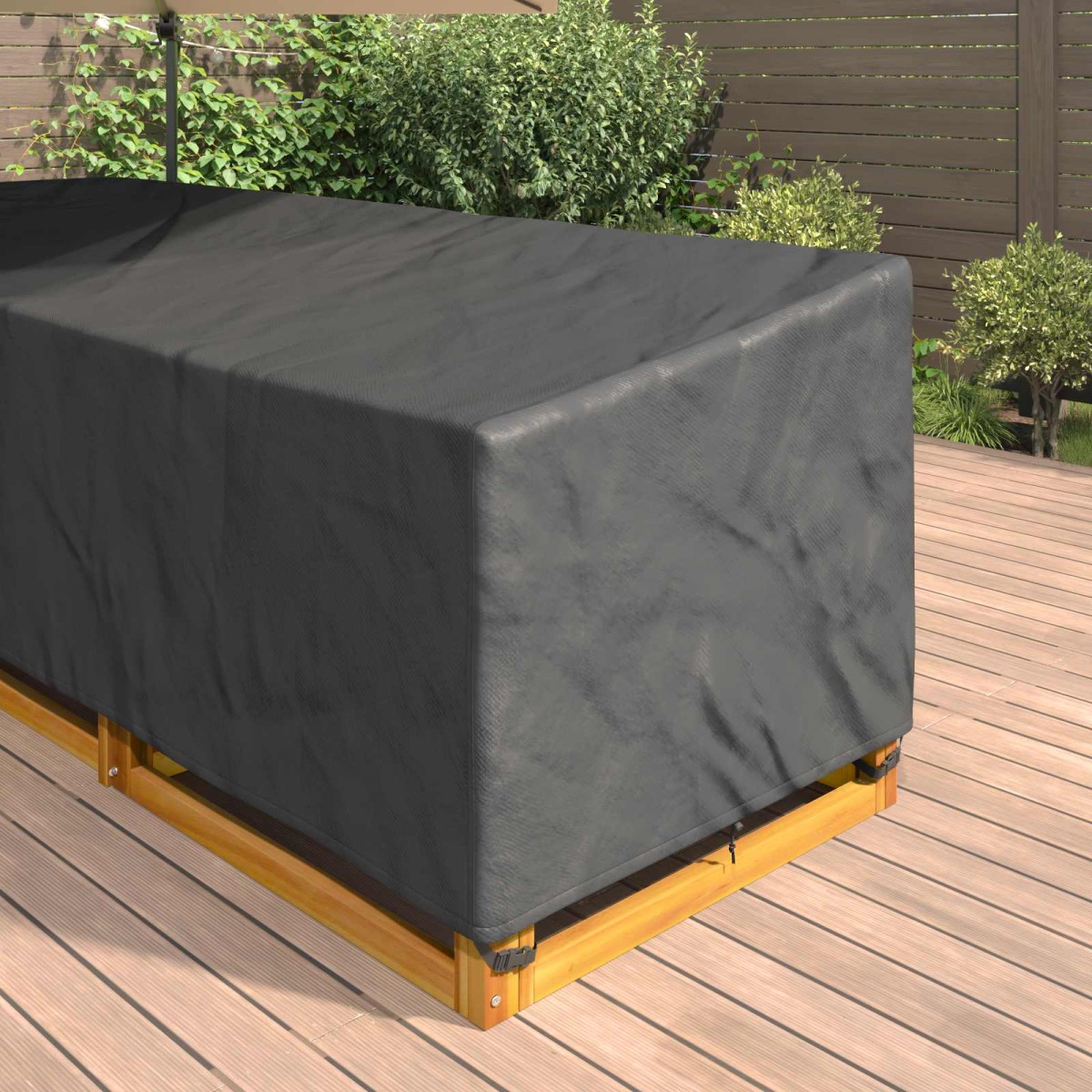 vidaXL Κάλυμμα επίπλων Μαύρο 355 x 275 x 80 εκ. Ύφασμα Oxford 210D