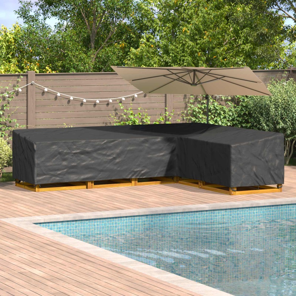 vidaXL Κάλυμμα επίπλων Μαύρο 355 x 275 x 80 εκ. Ύφασμα Oxford 420D