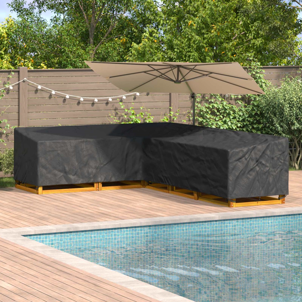 vidaXL Κάλυμμα επίπλων Μαύρο 355 x 275 x 80 εκ. Ύφασμα Oxford 420D
