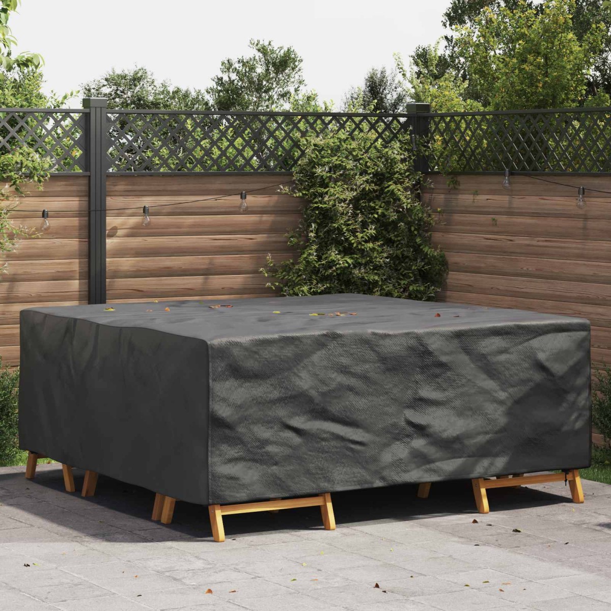 vidaXL Κάλυμμα επίπλων Μονόχρωμο Μαύρο 210 x 200 x 70 εκ. 600D