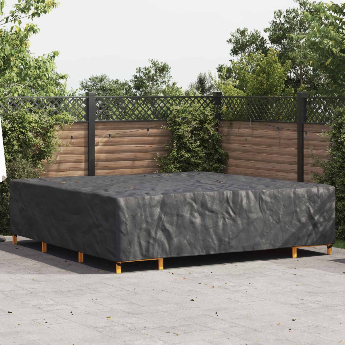 vidaXL Κάλυμμα επίπλων Μονόχρωμο Μαύρο 300 x 300 x 70 cm 210D