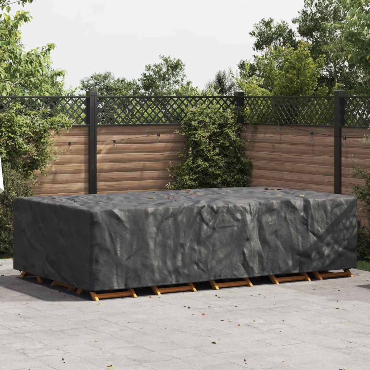 vidaXL Κάλυμμα επίπλων Μονόχρωμο Μαύρο 315 x 180 x 74 cm 210D