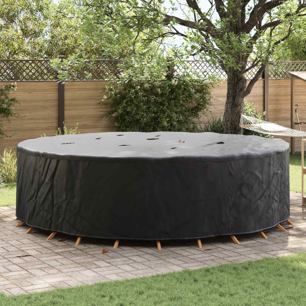vidaXL Κάλυμμα επίπλων Μαύρο 320 x 320 x 105 εκ. Ύφασμα Oxford 600D