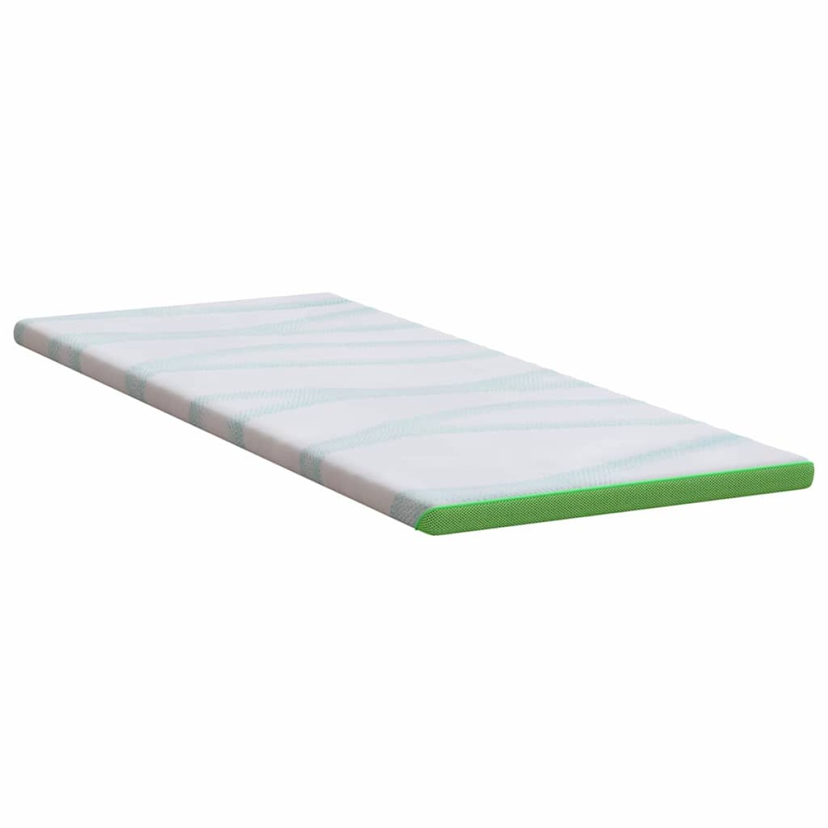 vidaXL Στρώμα επικάλυψης Λευκό και Πράσινο 80 x 200 cm Υφασμα Jacquard