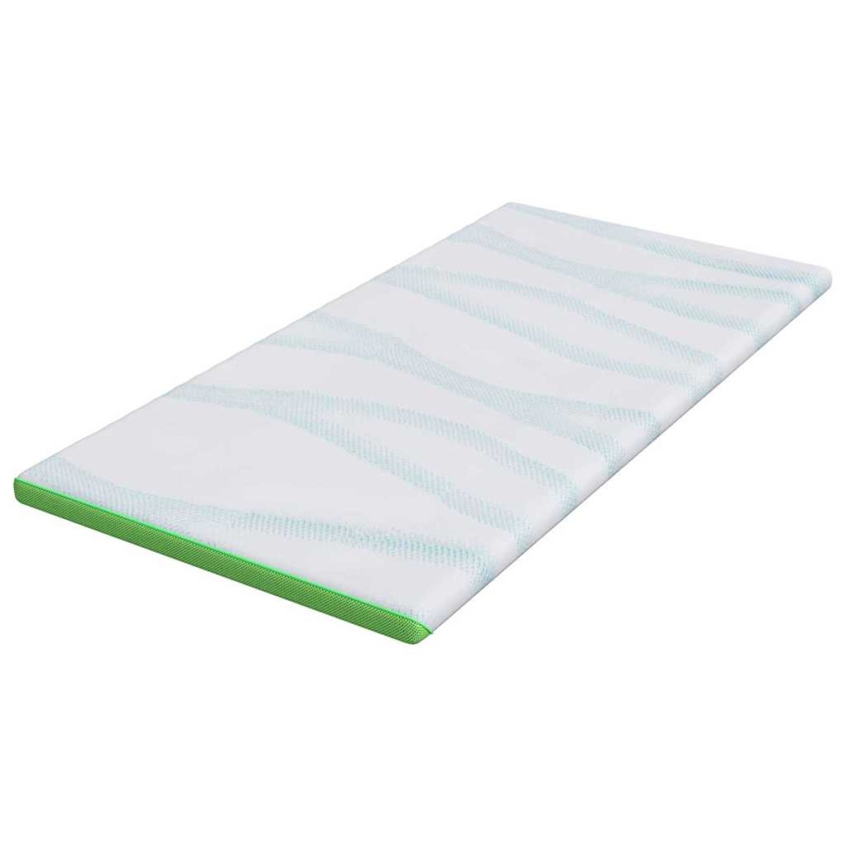 vidaXL Στρώμα επικάλυψης Λευκό και Πράσινο 90 x 200 cm Υφασμα Jacquard