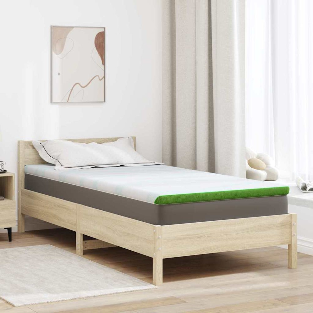 vidaXL Στρώμα επικάλυψης Λευκό και Πράσινο 100 x 200 cm