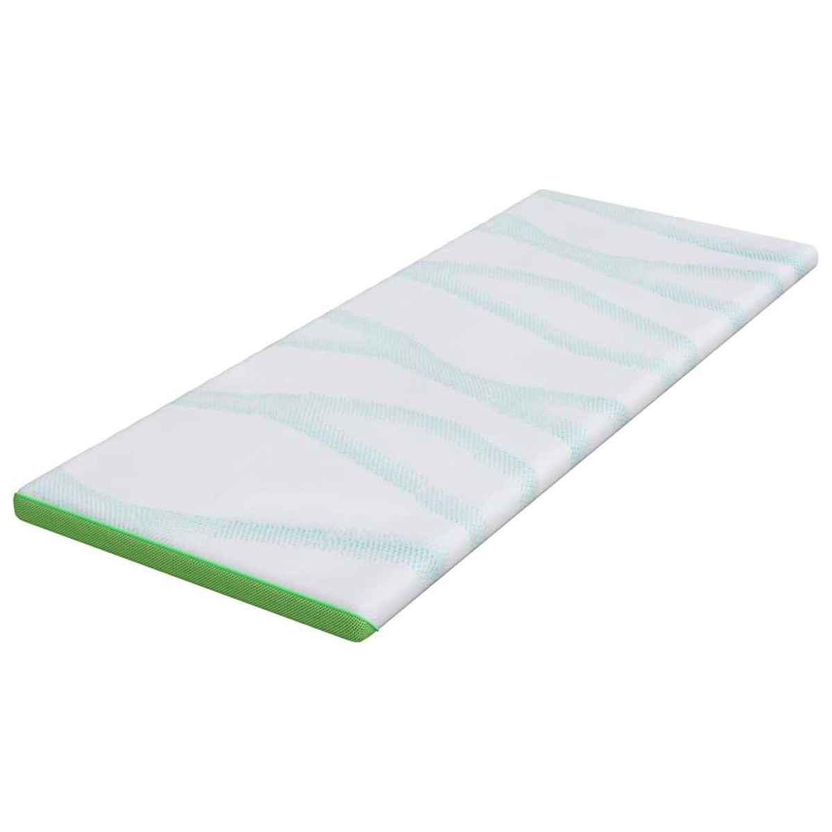 vidaXL Στρώμα επικάλυψης Λευκό και Πράσινο 80 x 200 cm Υφασμα Jacquard