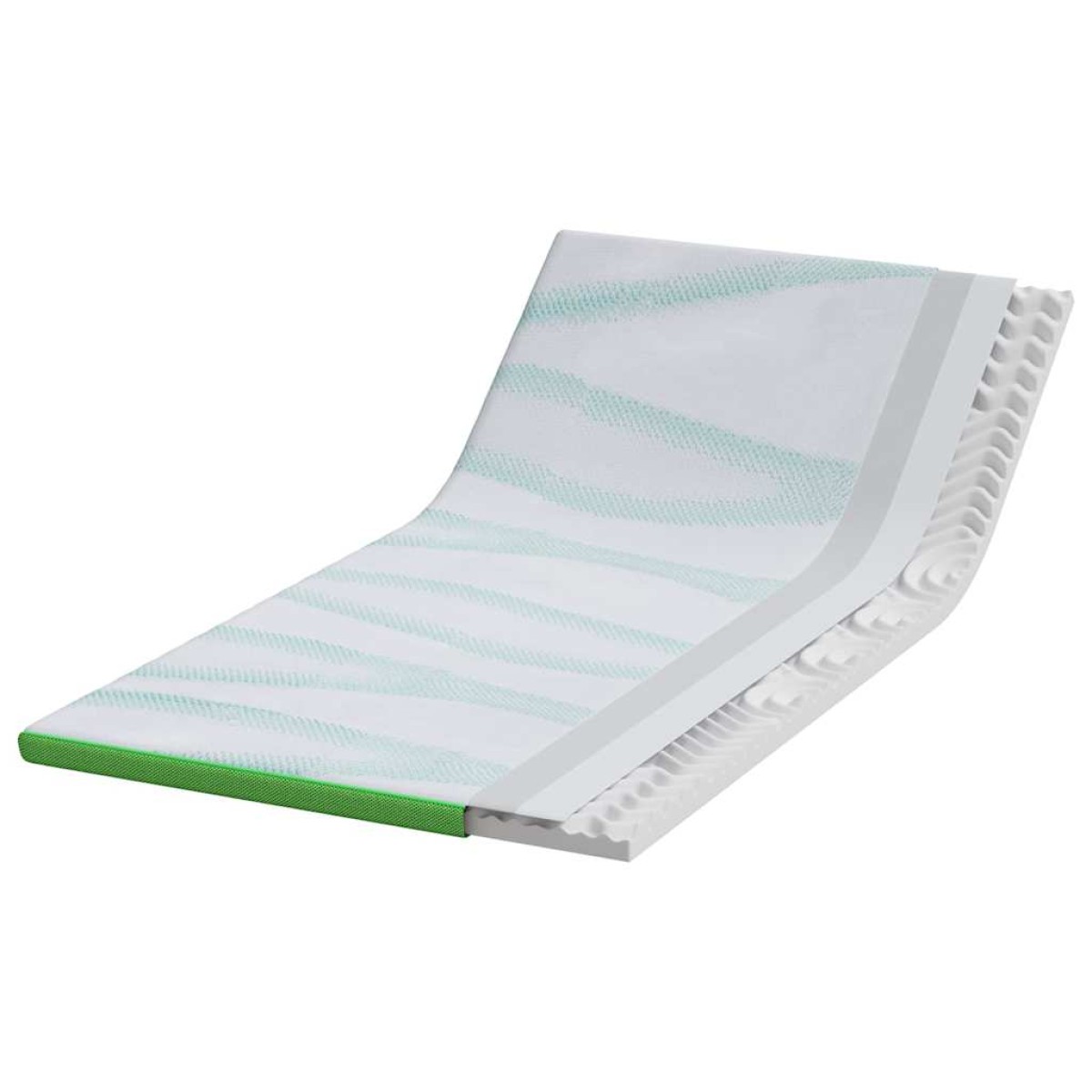 vidaXL Στρώμα επικάλυψης Λευκό και Πράσινο 90 x 190 cm Υφασμα Jacquard