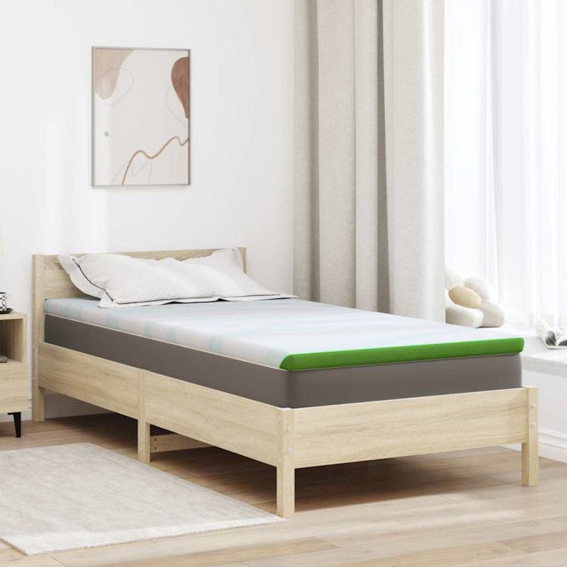 vidaXL Στρώμα επικάλυψης Λευκό και Πράσινο 100 x 200 cm