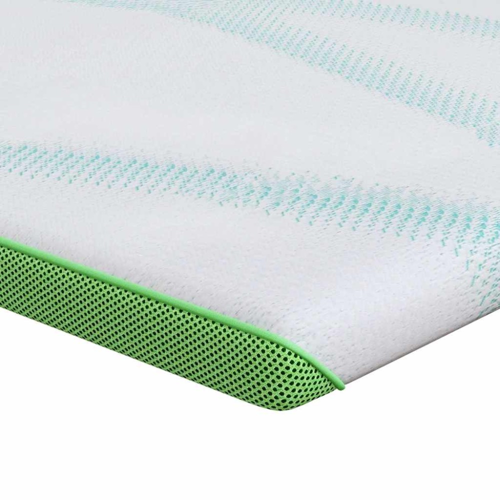 vidaXL Στρώμα επικάλυψης Λευκό και Πράσινο 140 x 200 cm