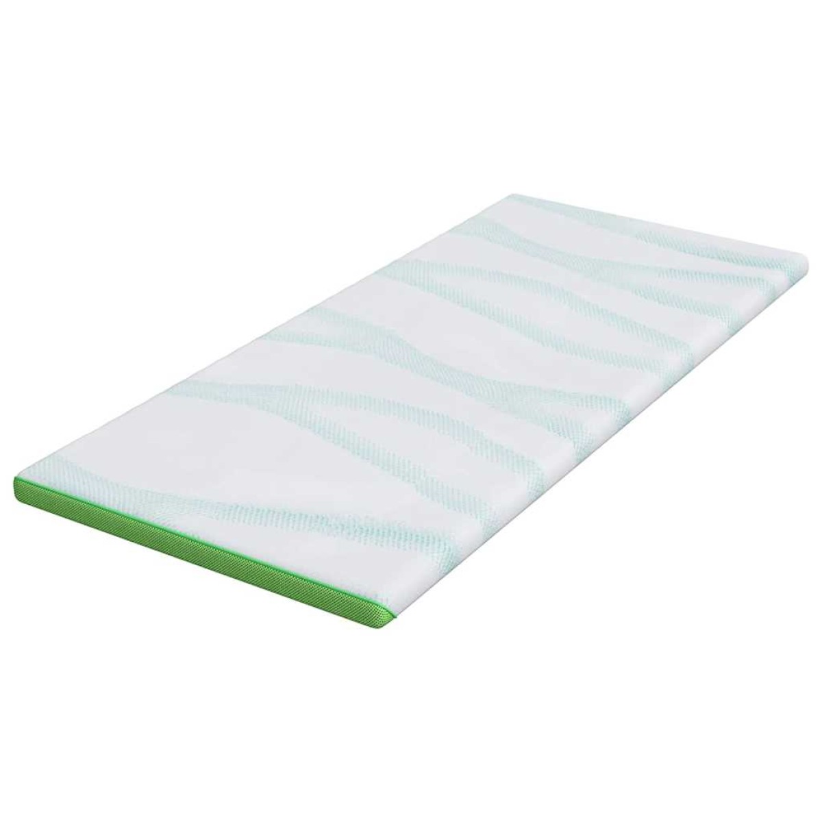 vidaXL Στρώμα επικάλυψης Λευκό και Πράσινο 90 x 190 cm Υφασμα Jacquard