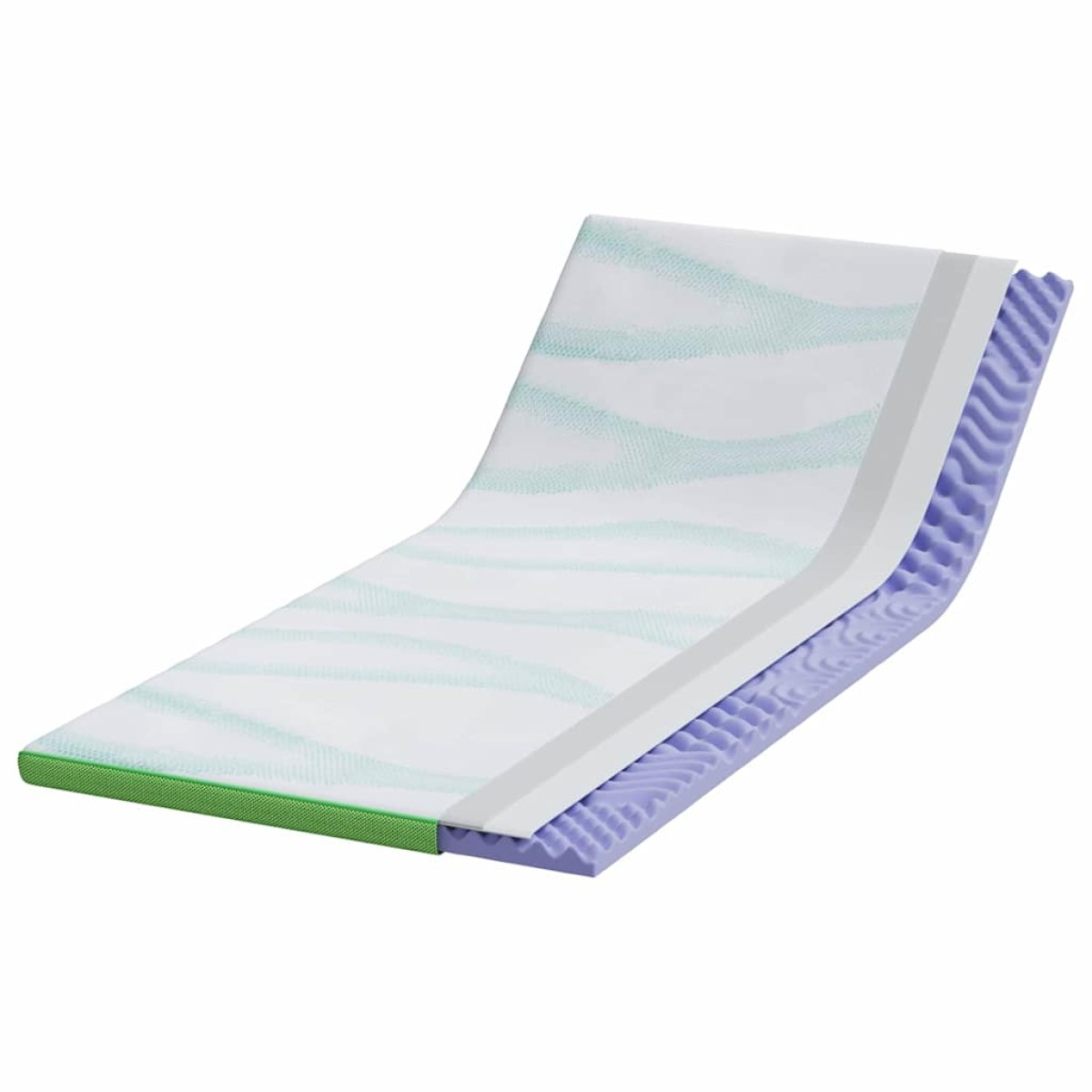 vidaXL Στρώμα επικάλυψης Λευκό και Πράσινο 120 x 200 cm