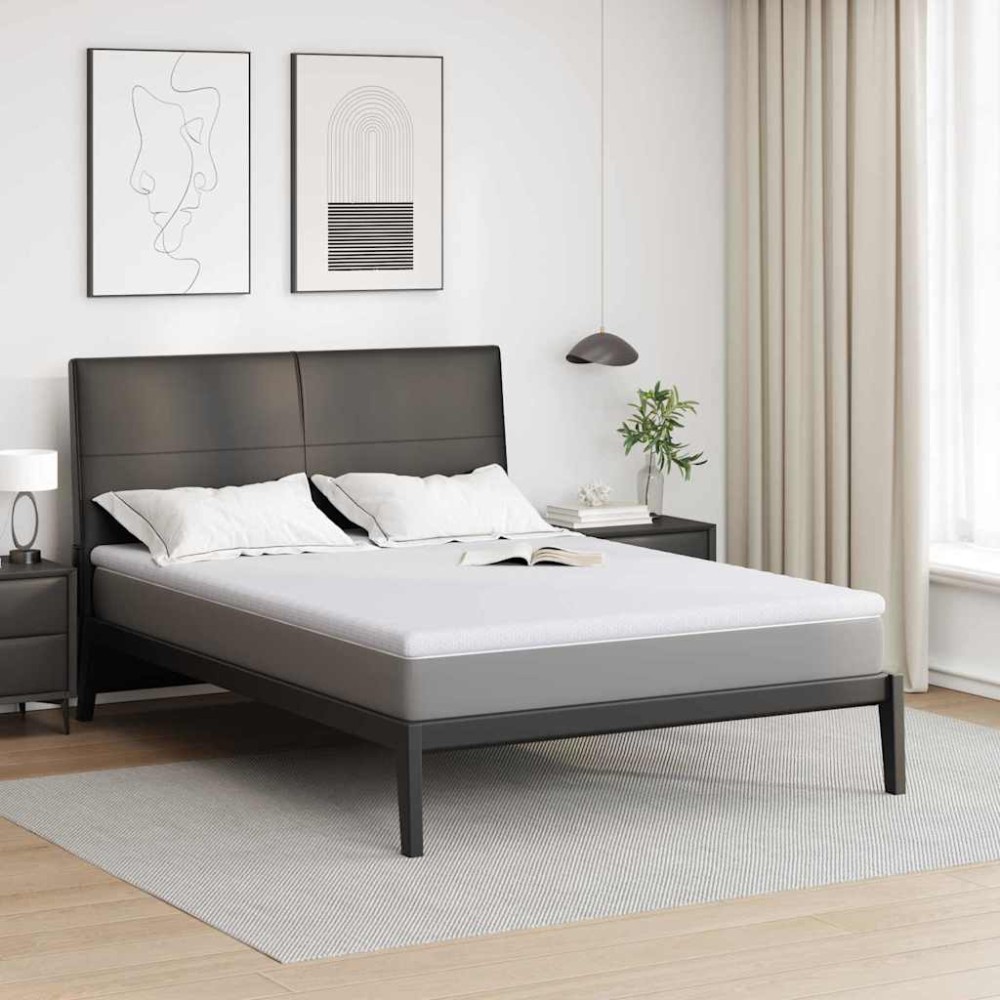 vidaXL Στρώμα επικάλυψης Λευκό 140 x 200 cm Υφασμα Jacquard