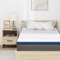vidaXL Στρώμα επικάλυψης Λευκό 90 x 190 cm Ζακάρ ύφασμα