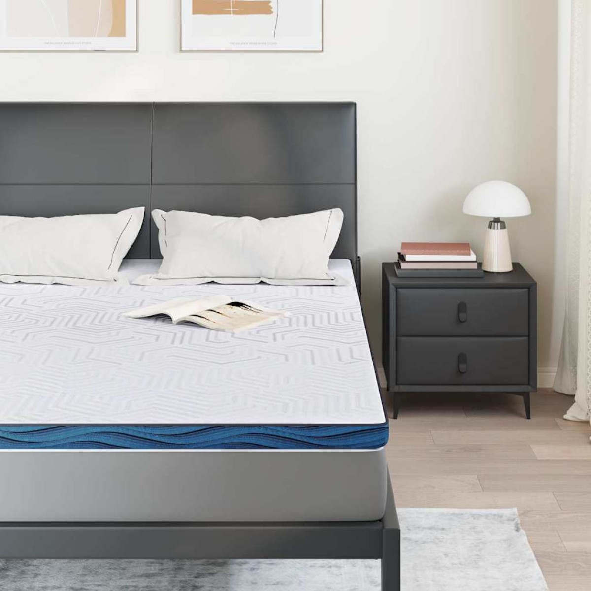 vidaXL Στρώμα επικάλυψης Λευκό 140 x 190 cm Ζακάρ ύφασμα