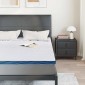 vidaXL Στρώμα επικάλυψης Λευκό 140 x 190 cm Ζακάρ ύφασμα