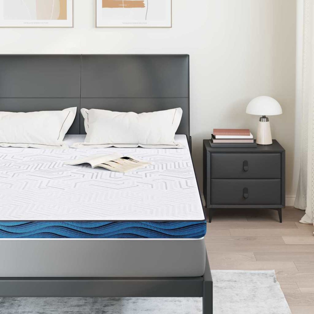 vidaXL Στρώμα επικάλυψης Λευκό 140 x 190 cm Ζακάρ ύφασμα