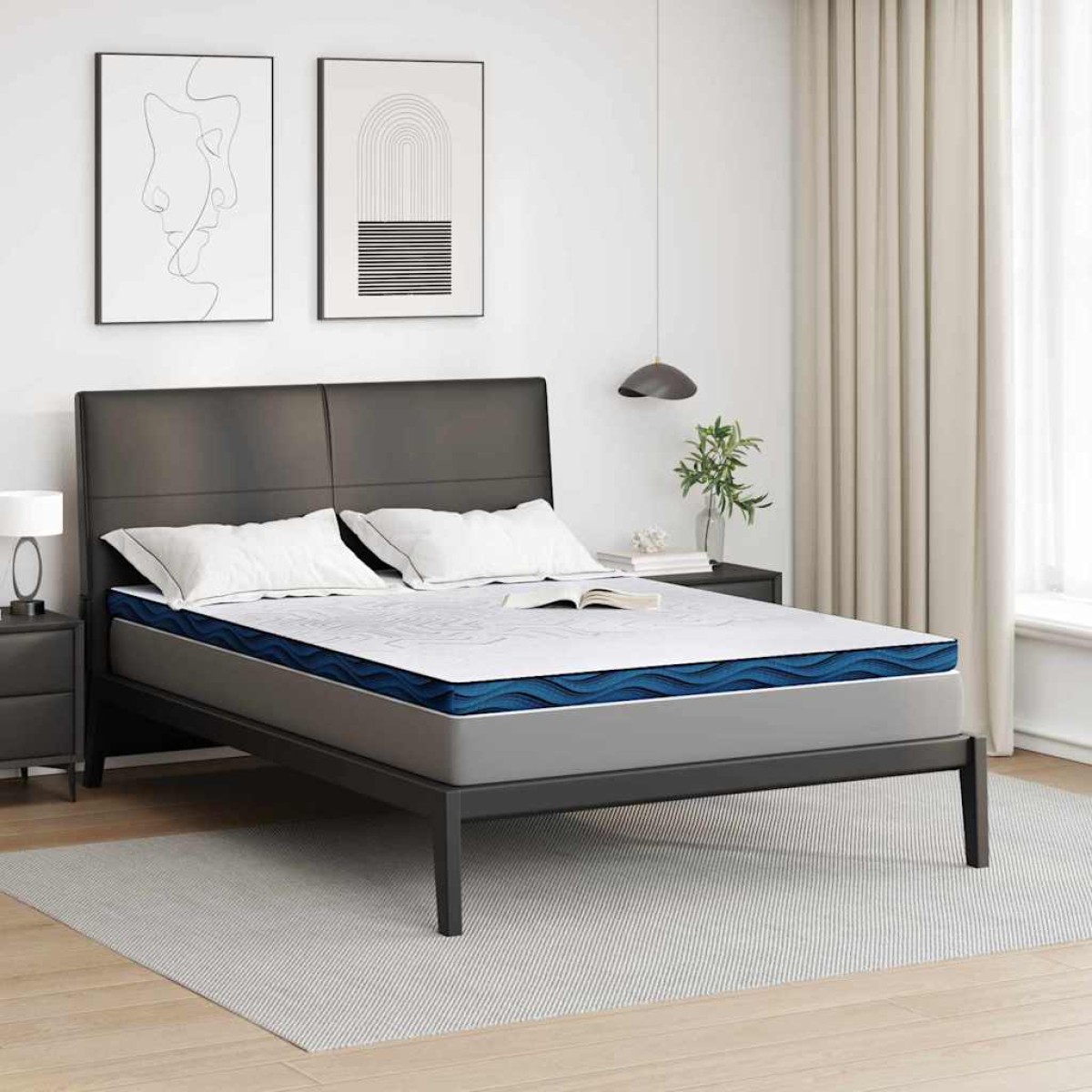 vidaXL Στρώμα επικάλυψης Λευκό 160 x 200 cm Ζακάρ ύφασμα