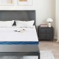 vidaXL Στρώμα επικάλυψης Λευκό 160 x 200 cm Ζακάρ ύφασμα