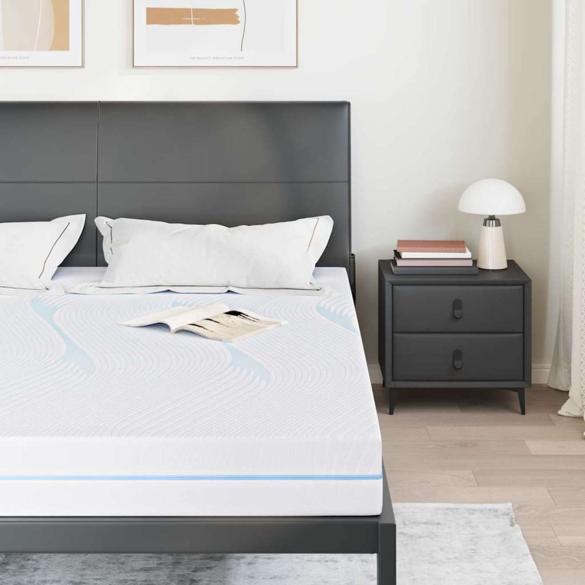 vidaXL Στρώμα Μέτρια σκληρό 200 x 200 cm Λευκό