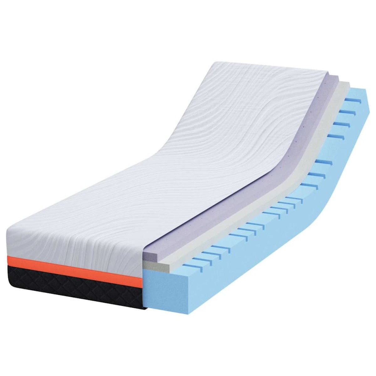 vidaXL Στρώμα Λευκό και Γκρι 70 x 200 cm Ζακάρ ύφασμα