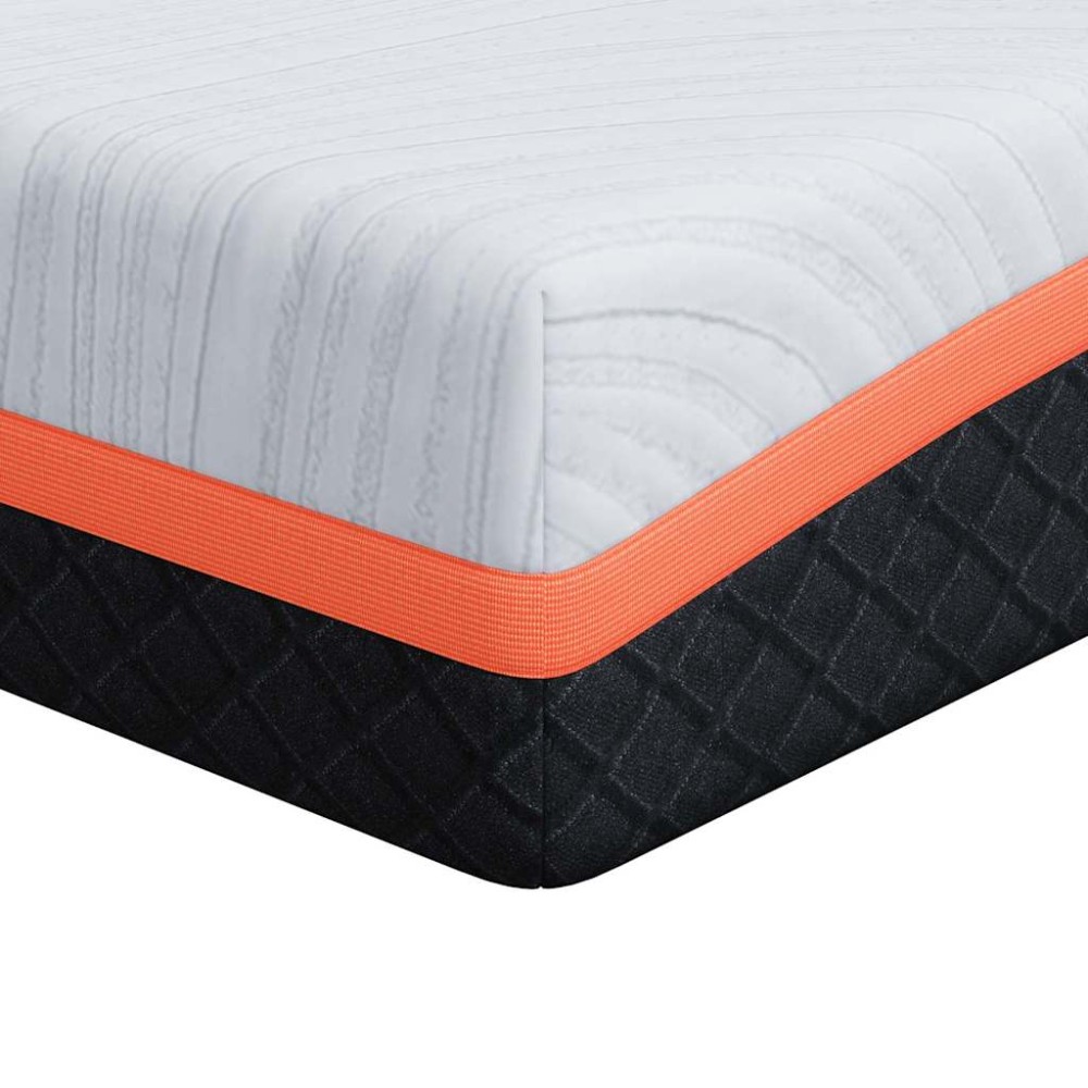 vidaXL Στρώμα Λευκό και Γκρι 90 x 190 cm Ζακάρ ύφασμα