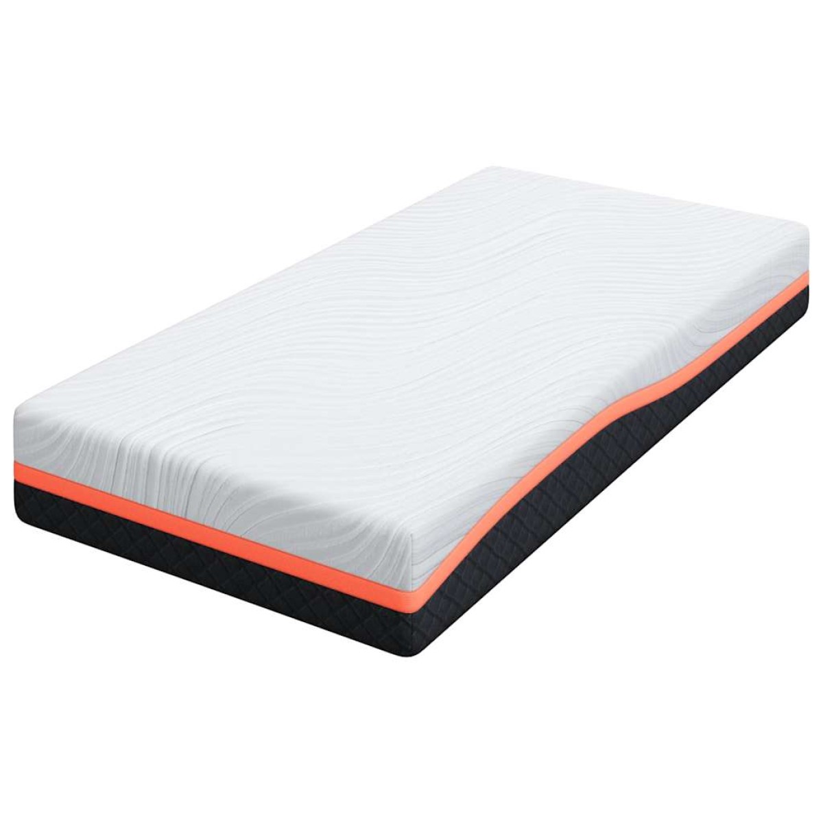 vidaXL Στρώμα Λευκό και Γκρι 90 x 200 cm Ζακάρ ύφασμα