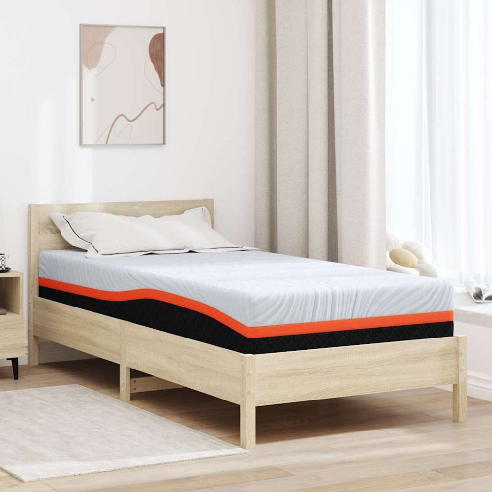 vidaXL Στρώμα Λευκό και Γκρι 100 x 200 cm Ζακάρ ύφασμα