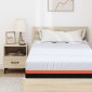 vidaXL Στρώμα Λευκό και Γκρι 100 x 200 cm Ζακάρ ύφασμα