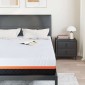 vidaXL Στρώμα Λευκό και Γκρι 160 x 200 cm Ζακάρ ύφασμα