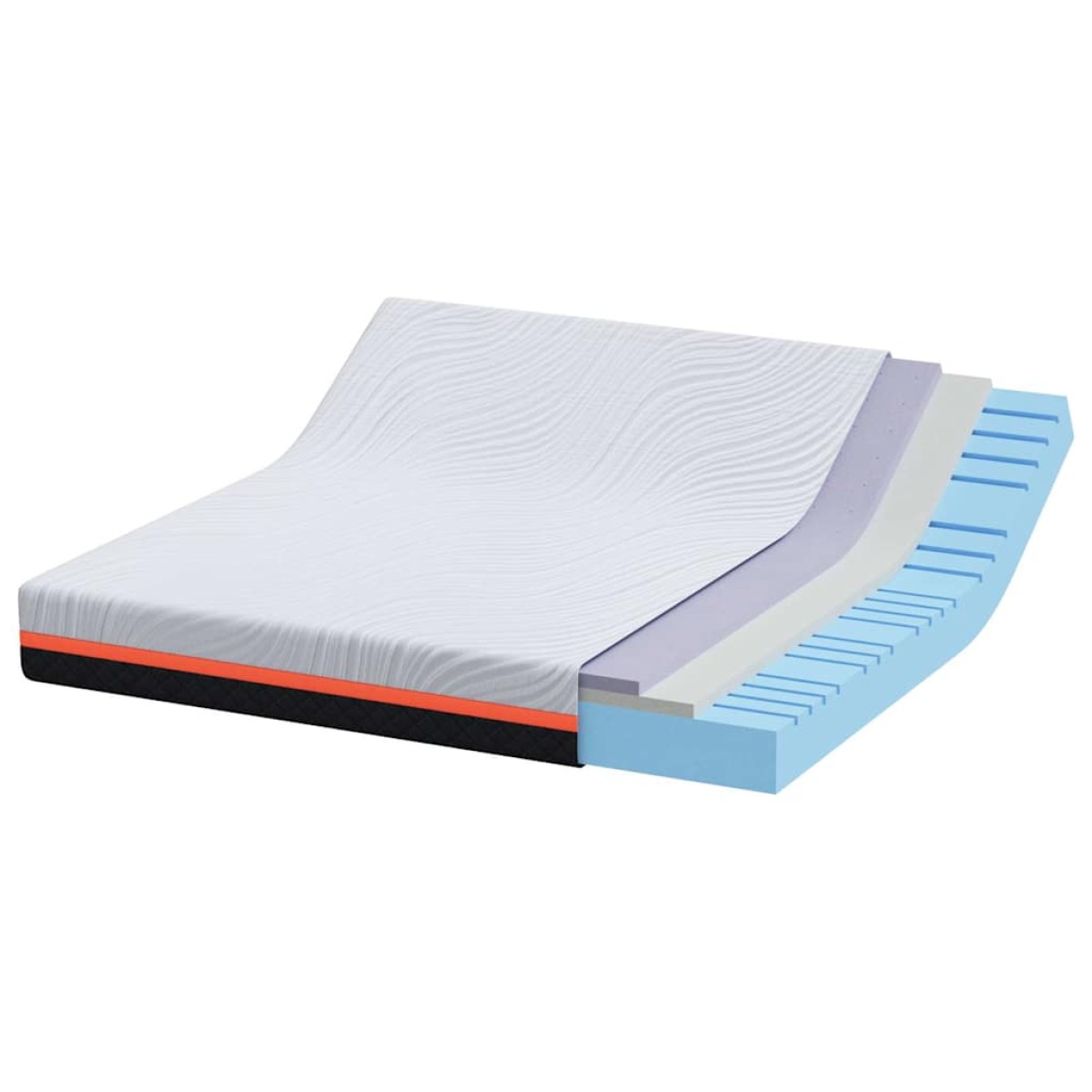 vidaXL Στρώμα Λευκό και Γκρι 180 x 200 cm Ζακάρ ύφασμα