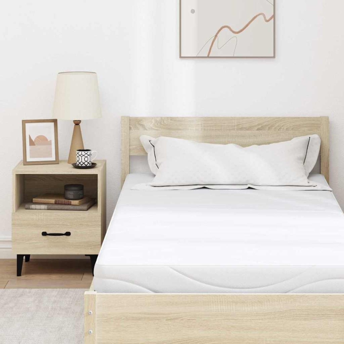 vidaXL Στρώμα Λευκό 120 x 200 cm Ζακάρ ύφασμα