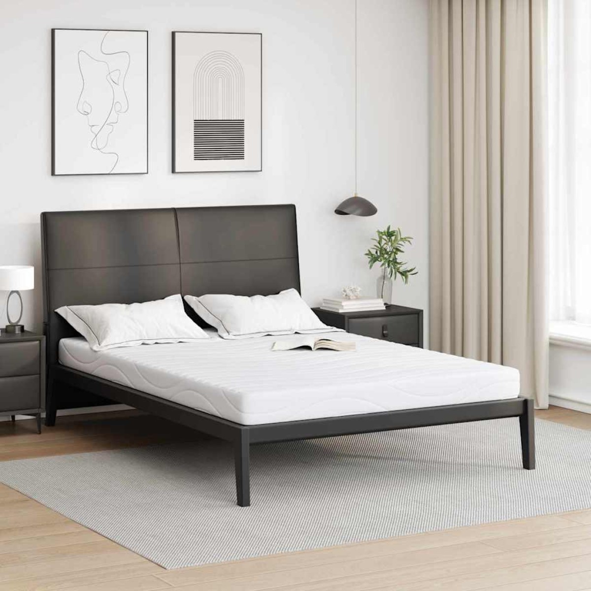 vidaXL Στρώμα Λευκό 140 x 200 cm Ζακάρ ύφασμα