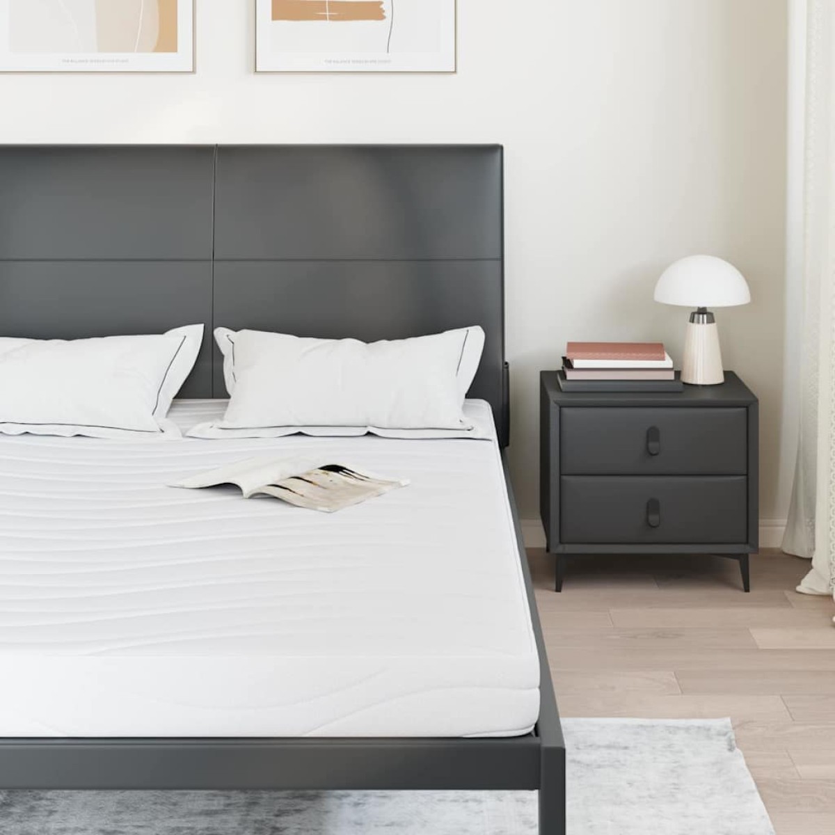 vidaXL Στρώμα Λευκό 140 x 200 cm Ζακάρ ύφασμα