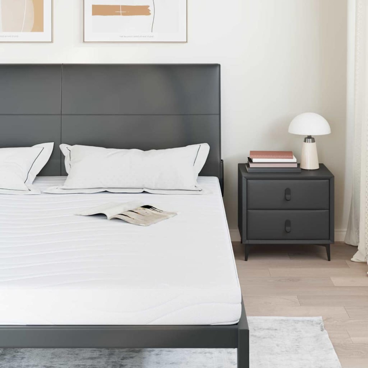 vidaXL Στρώμα Λευκό 180 x 200 cm Ζακάρ ύφασμα