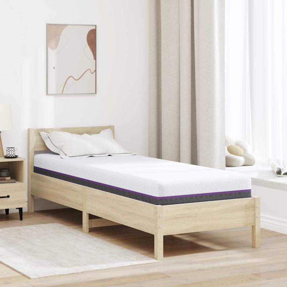 vidaXL Στρώμα Αφρού Μνήμης Μέτριο 80 x 200 cm Λευκό και Γκρι