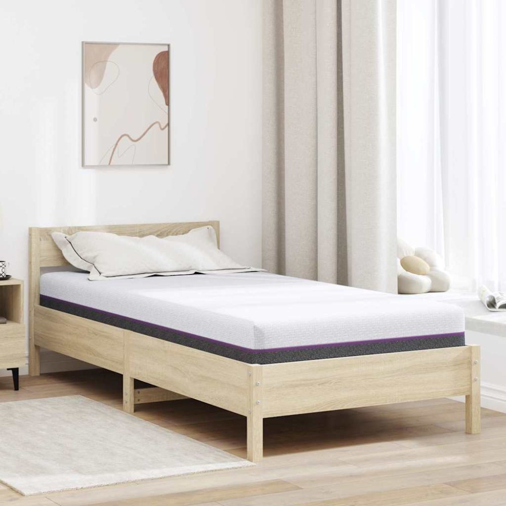 vidaXL Στρώμα Αφρού Μνήμης Μέτριο 120 x 200 cm Λευκό και Γκρι