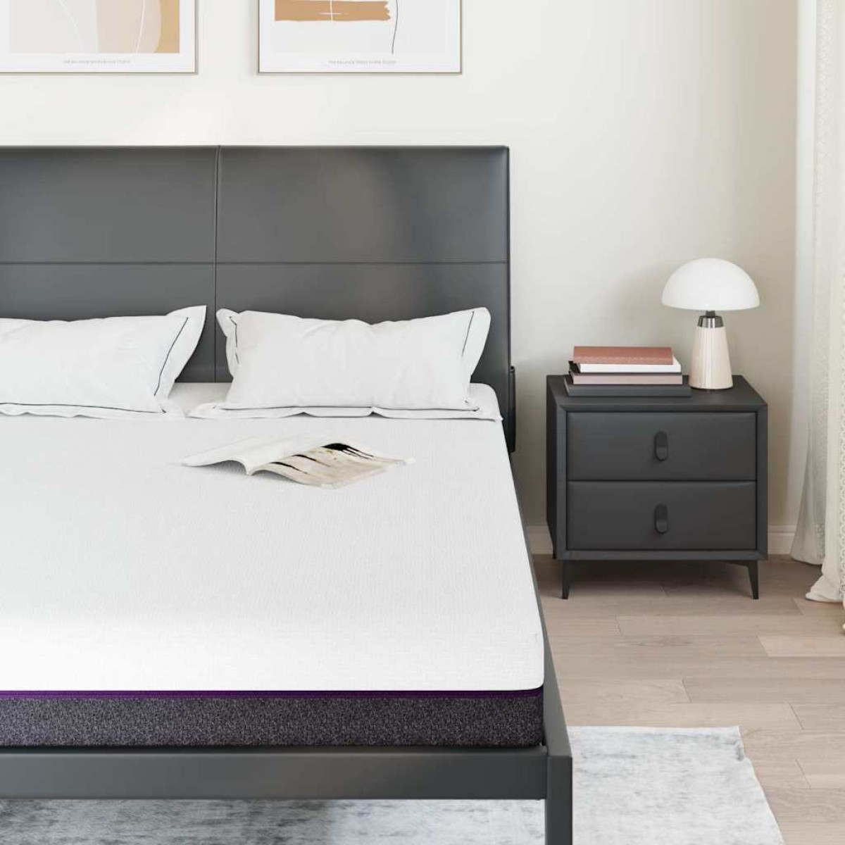 vidaXL Στρώμα Αφρού Μνήμης Μέτριο 140 x 200 cm Λευκό και Γκρι