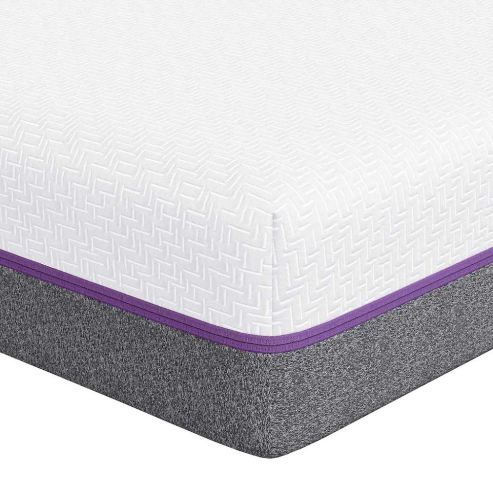 vidaXL Στρώμα Αφρού Μνήμης Μέτριο 160 x 200 cm Λευκό και Γκρι