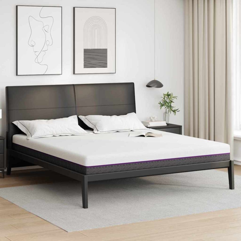 vidaXL Στρώμα Αφρού Μνήμης Μέτριο 180 x 200 cm Λευκό και Γκρι