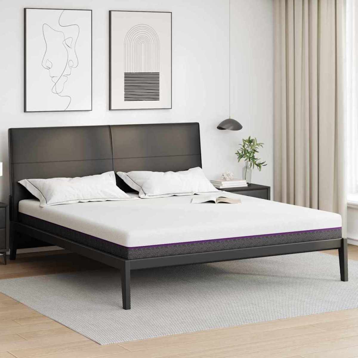 vidaXL Στρώμα Αφρού Μνήμης Μέτριο 180 x 200 cm Λευκό και Γκρι